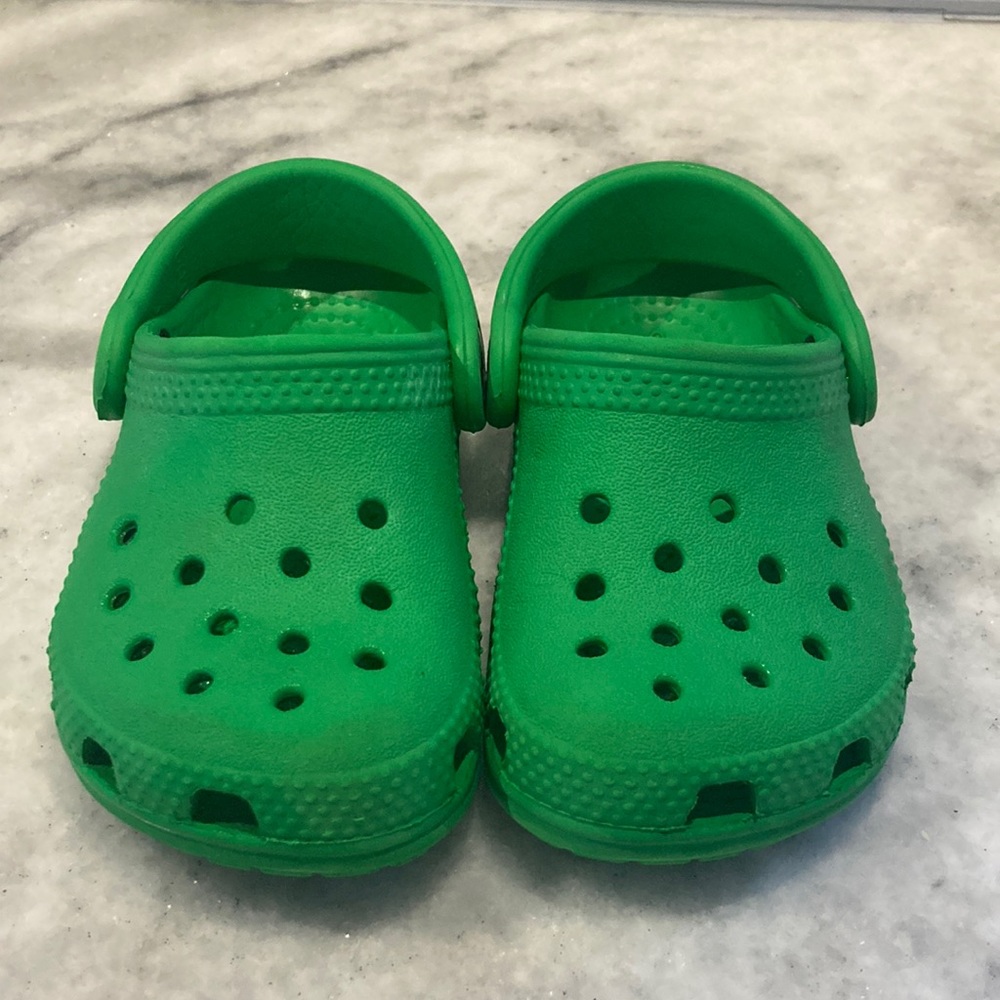 Green Crocs Toddler size 5